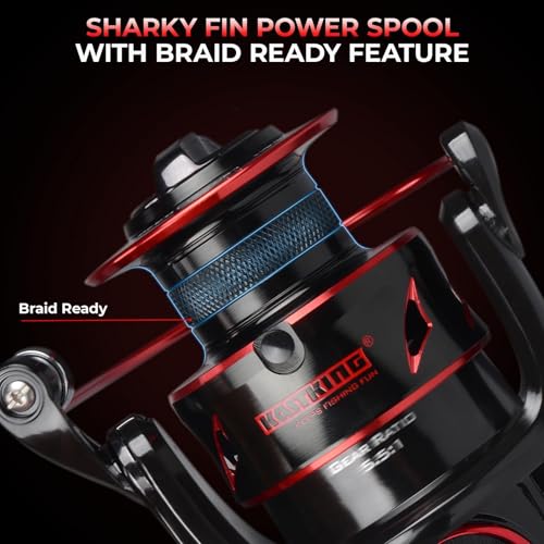 KastKing Sharky Baitfeeder III Spinning Reel 10+1 Shielded Stainless Steel BB - Carbon Fiber Drag for Live Liner Bait Fish...
