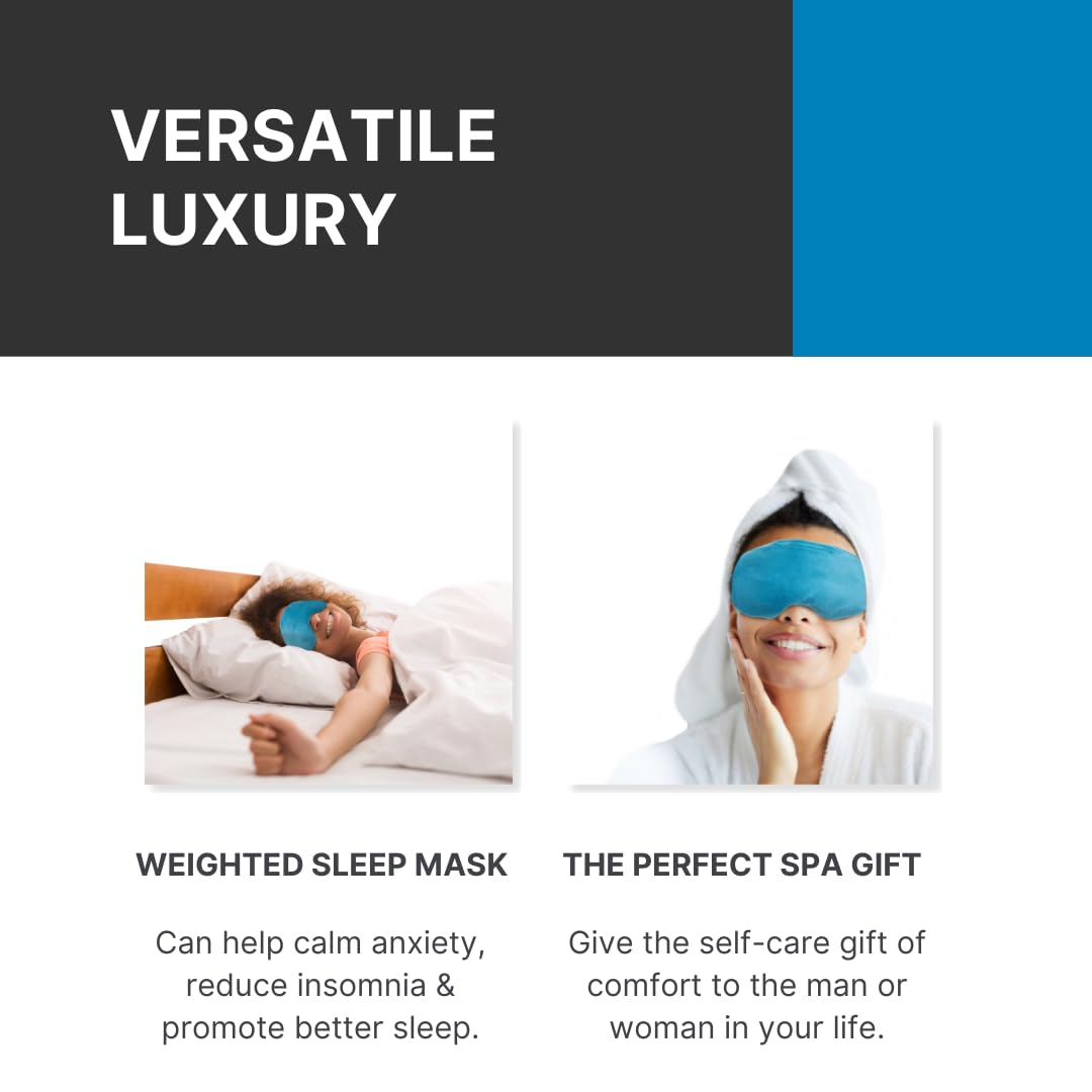 Sinus Relief Mask - Moist Heat for Allergy Pressure - Cold or Warm - Microwavable Ice Pack for Migraine Headache Pain, Self Care Spa Gifts, Relaxation, Weighted Sleep Mask, Eye Pillow, Men or Women
