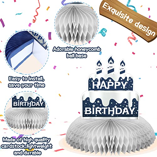 Yexiya 9 Pieces Happy Birthday Party Decorations Birthday Table Centerpieces Happy Date of Birth Honeycomb Centerpieces fo...