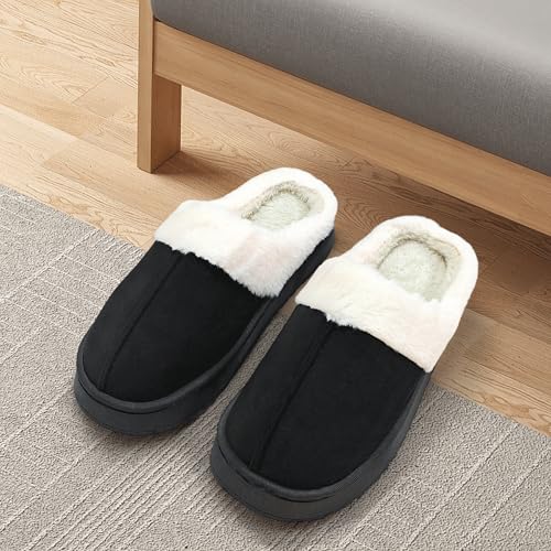 Women's Memory Foam Slippers Fluffy Winter House Shoes Indoor and Outdoor