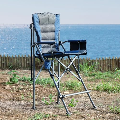 Stonehomy Extra Tall Folding Chairs for Adults 330lbs, Portable Bar Height Foldable Director Chairs for Camping Outside, C...