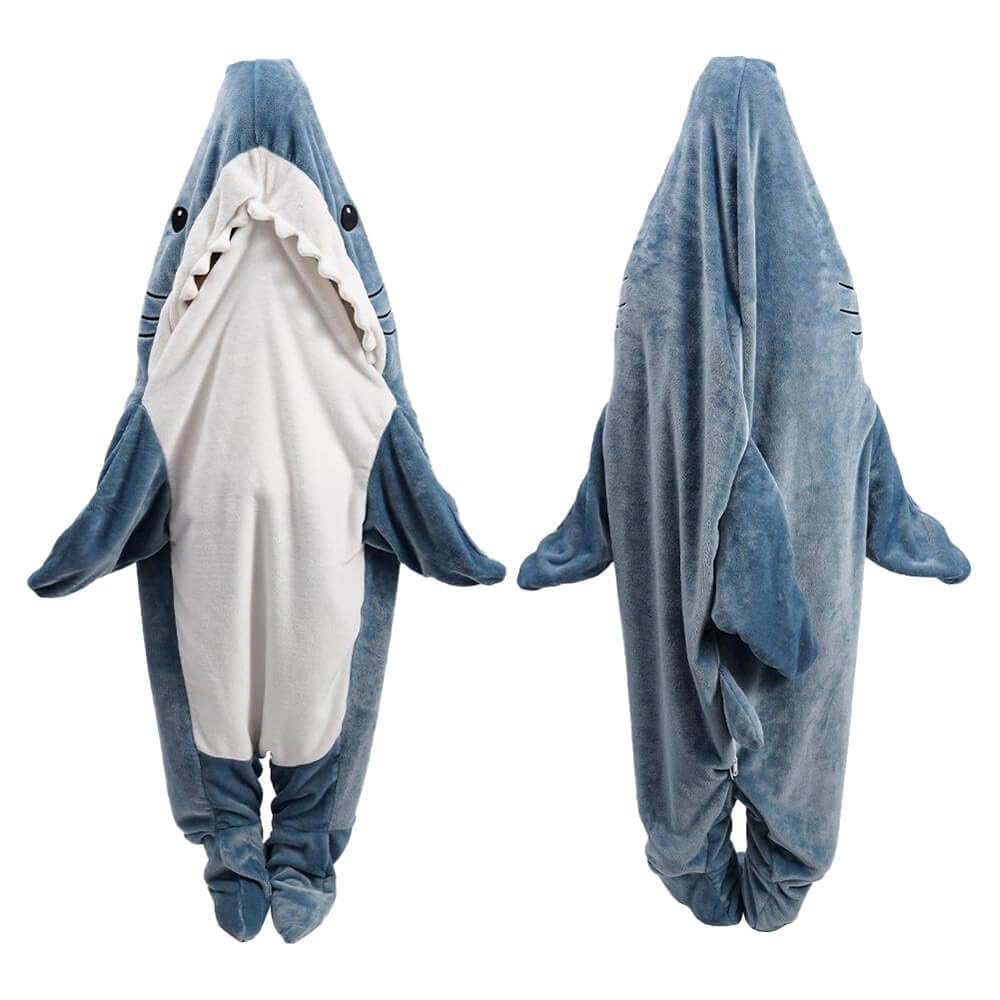 inkArts Shark Blanket Hoodie Adult, Wearable Shark Blanket, Shark Sleeping Bag, Soft Cozy Warm Flannel Hoodie, Shark Blanket Onesie