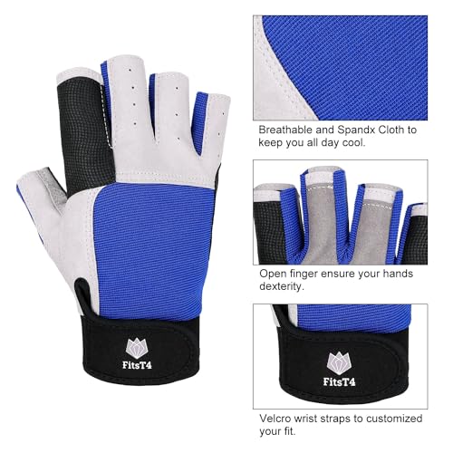 FitsT4 Sports Sailing Gloves 3/4 Finger and Grip Great for Sailing, Yachting, Paddling, Kayaking, Fishing, Dinghying Water...