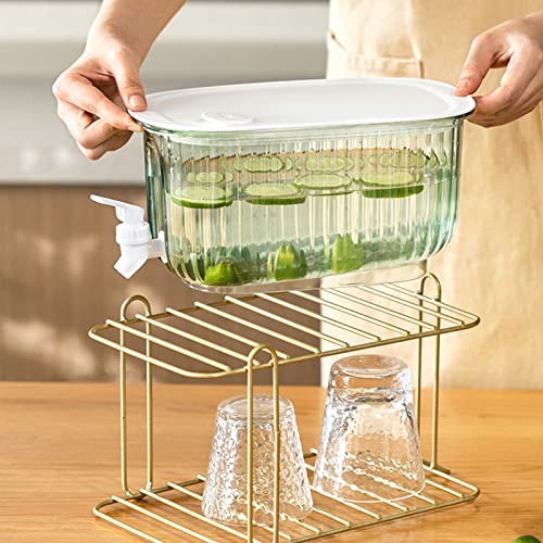 Large Capacity Glass Drink Dispenser, Beverage Dispenser for Home, Durable Glass Design with Leak Proof Lid, Perfect for S...