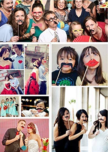 Valentines Day Photo Booth Props 35 PCS, DIY Funny Disguise Props Valentines Day Decorations with Love Banner - Valentines...