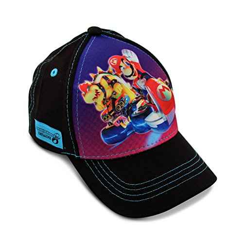Nintendo Toddler Boys Mario Kart Character 3D Pop Baseball Cap, Black, Age 2-4