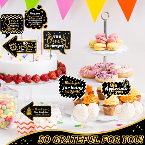 24 Pcs Employee Appreciation Photo Booth Props We Appreciate You Party Decor Thank You Sign Photo Props for Christmas Appr...