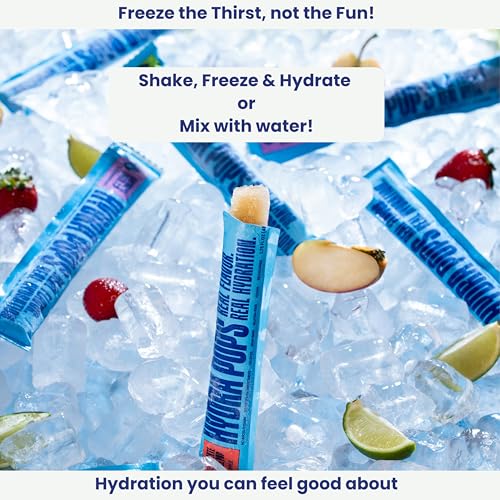 Hydra Pops Electrolyte Freeze Pops Hydration Drinks with Electrolytes, Vegan, Gluten Free, No Added Sugars, 200mg+ Electro...