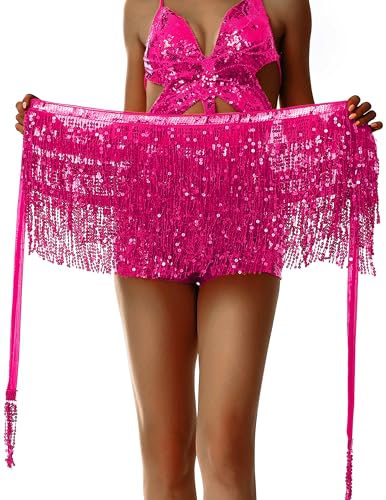 Sequin Skirt Sparkly Skirt Belly Dance Skirt Glitter Skirt Rave Sparkle Skirt Sequin Tassel Skirt Fringe Hip Scarf Women