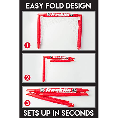 Franklin Sports - NHL Kids Folding Hockey Goals Set - (2) Street Hockey & Knee Hockey Goals - (2) Adjustable Youth Hockey ...