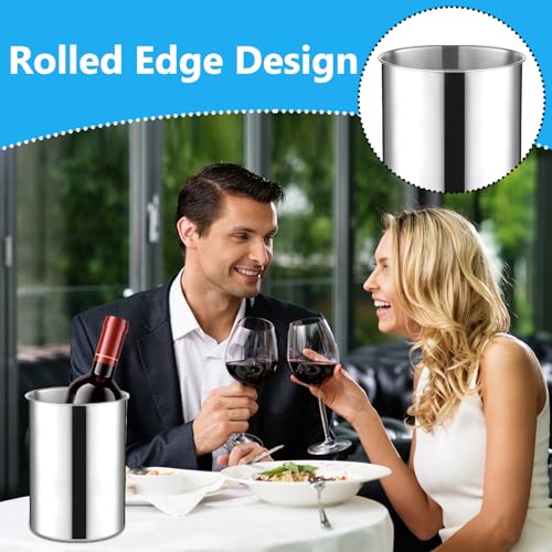 6 Pack Wine Chiller Bucket 750 ML Champagne Bucket Stainless Steel Wine Chillers for Bottles Keeps Cold for Hours Cooler I...