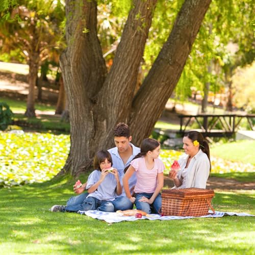 Lacabin Picnic Blanket 77 x 79 Inches Waterproof Oxford Fabric Picnic Blanket Portable and Foldable Outdoor Mat for Campin...