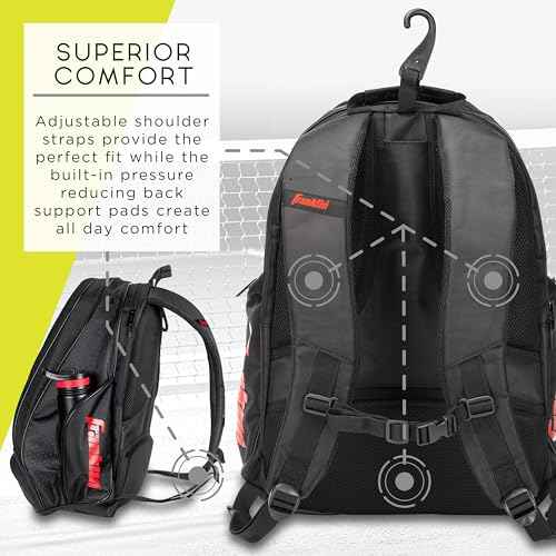 Franklin Sports Deluxe Competition Pro Pickleball Backpack - Holds Paddles, Pickleballs & Accessories - Elite Nylon Fabric