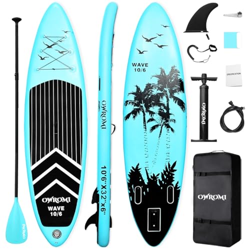 SUP Inflatable Stand Up Paddle Board 10'6" Ultra-Light Thick Paddleboard for All Skill Levels ISUP Paddle Board with Acces...
