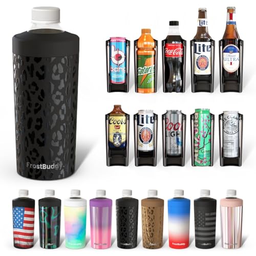 Frost Buddy Universal XL Can Cooler - Fits All - For 12, 16, 20, and 24 ounce Bottles - Insulated Double-Walled Stainless ...
