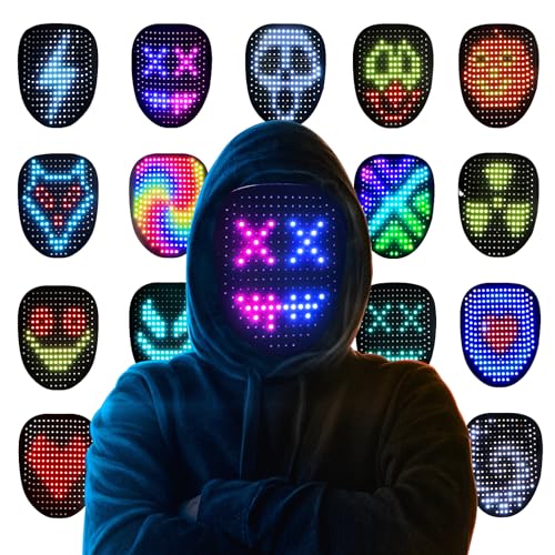 Gootus Led Mask Halloween Costume for Kids Adults, Face Transforming Light up Mask with Gesture Sensing, Cool Toys Great G...