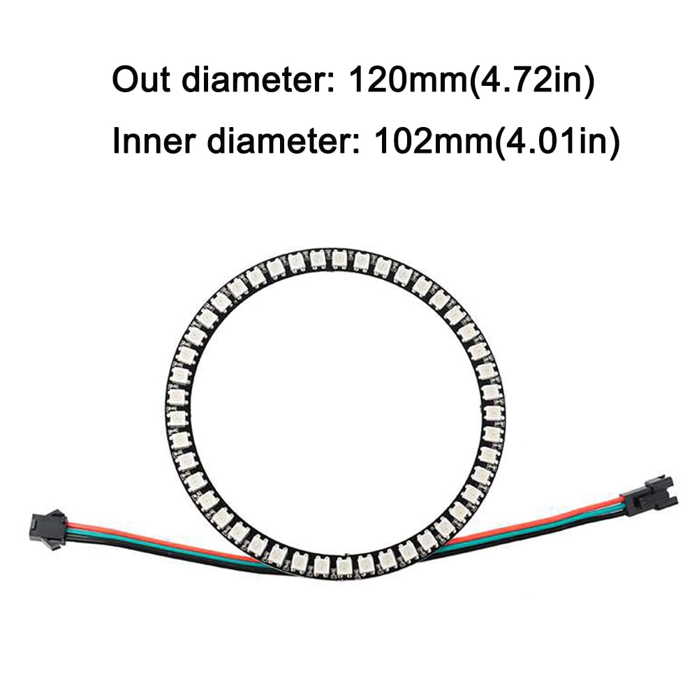 Sparkleiot 45 Bits Ws2812 Rgb Led Ring With Sm2.54-3P Wire, Dc5V Ws2812B 5050 Full Color Led With Build-In Driver Light Individu