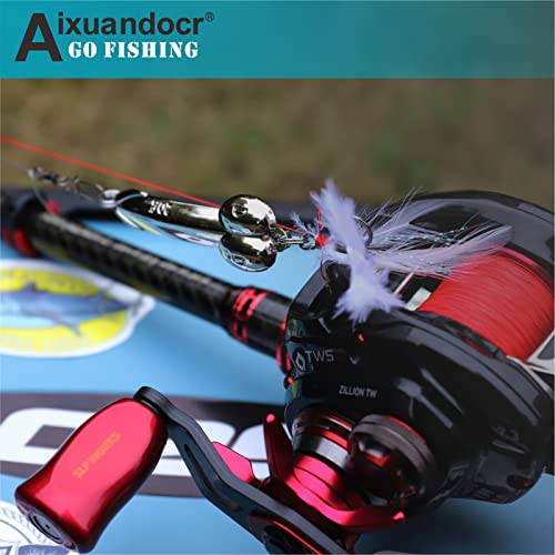 Bass Fishing Lure, Fishing Spoons, Topwater Fishing Lures with Trebles Hooks, Trout Fishing Lures, Fishing Tackle for Fres...