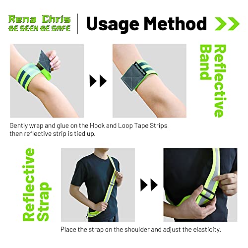 Rena Chris Reflective Running Gear, Reflective Sash, Night Dog Walking Safety Gear, High Visibility Reflective Safety Runn...