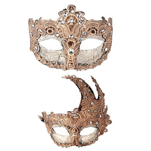 YU FENG Venetian Masquerade Mask for Women Couples Besties-Prom,Balls,Mardi Gras,Halloween and Parties Costume Mask