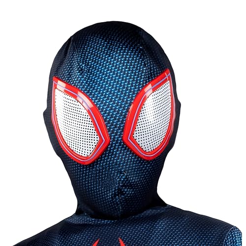 Marvel Miles Morales: Spider-Man Official Youth Deluxe Zentai Costume - Stretch Spandex with Hidden Zippers and Wrist Slits