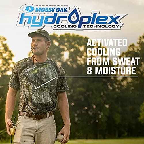 Mossy Oak Camo Hunting Short Sleeve Shirt for Men - Lightweight Performance Stretchable Tee with 4-Way Stretch & Cooling Tech