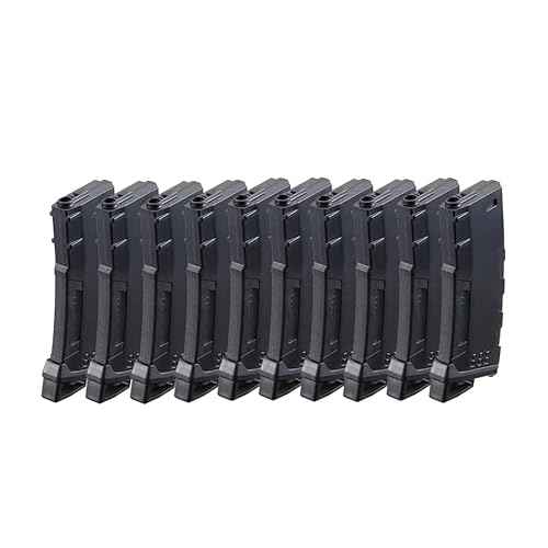 Lancer Tactical Airsoft M4 M16 Series Polymer 130 Round Transparent Window High Speed Mid-Cap Airsoft Magazine- Pack of 10