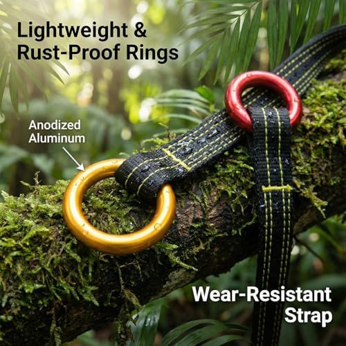 Feiyagoo Tree Arborist Friction Saver Tree Climbing Cambium Saver Loop Belt Sling Retrievable Anchor 35.4 inch/43 inch