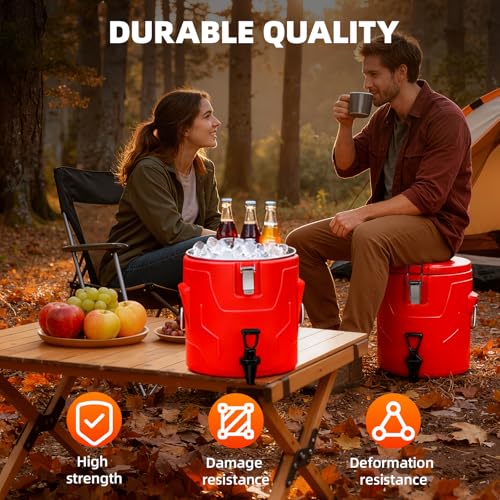 Beverage Dispenser 4 Gallon, Hot Drink Dispenser with 304 Stainless Steel Interior & Spout, Hot Water Dispenser for Partie...