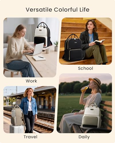 LOVEVOOK Laptop Backpack for Women with Giant Tumbler Holder Pocket, 15.6 inch Travel Work Backpack Purse for Teacher Nurs...