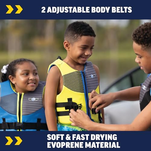 Wow Sports Kids Life Jacket, US Coast Guard Approved Life Vest for Fishing, Kyaking, & Boating PFD