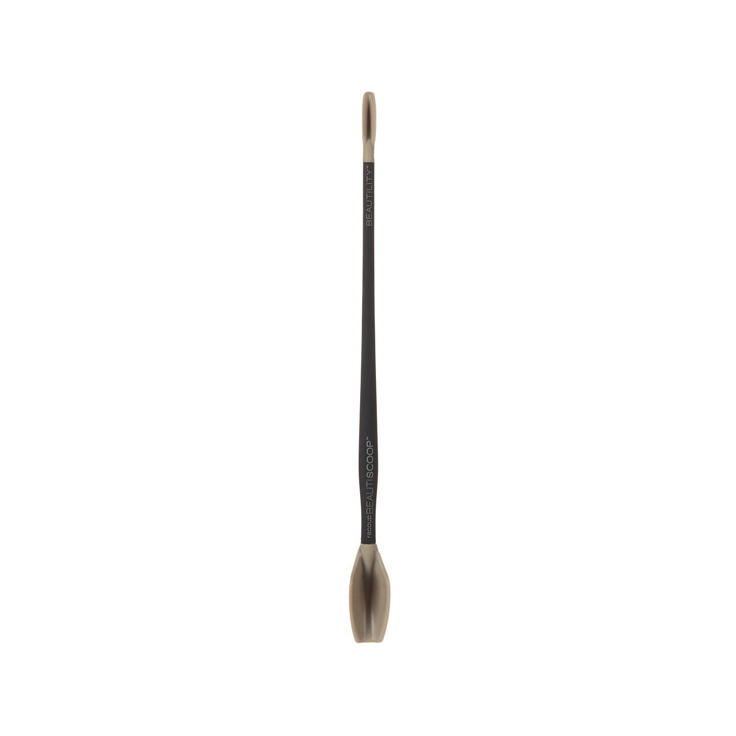 BEAUTISCOOP Pro Black/Taupe Single Dual-Scoop Beauty Tool (8" Single, PRO Black/Taupe)