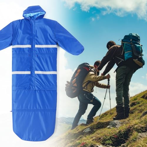 Macarrie Wearable Sleeping Bag with Dual Hoodie,Longsleeves,Pockets and Adjustable Drawstring，Ideal for Camping, Cold Weat...