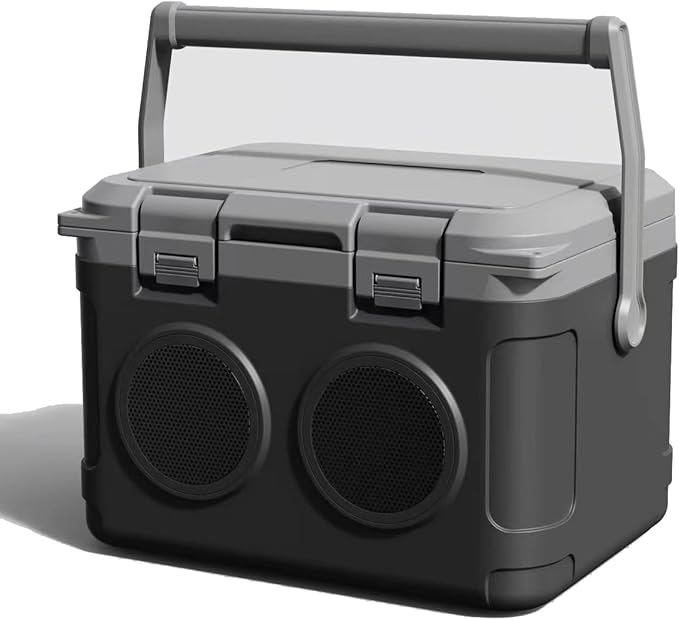GETUHAND Camp Cooler with Bluetooth Speaker 22 Quart，48 Hours Ice Retention, Portable Handle, Outdoor Camping Cooler for B...