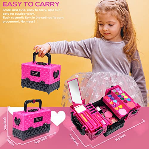Kids Makeup Kit for Girl - 52 PCS Safe and Washable Makeup for Kids, Real Girls Makeup Kit, Toddler Makeup Kit with Cosmet...