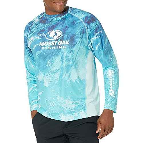 Mossy Oak Fishing Shirts for Men Long Sleeve with 40+ UPF Sun Protection