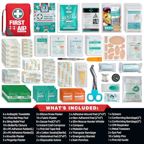 General Medi First Aid Kit - Small Compact First Aid Kit Bag(175 Piece) - Reflective Bag Design- Includes Instant Cold Pac...