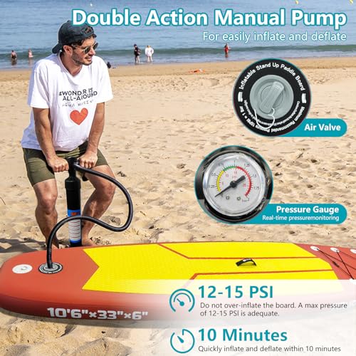 GarveeLife Inflatable Paddle Board for Adults, Stand up Paddle Board Inflatable with SUP Accessories, 11'×33" Ultra Stable...