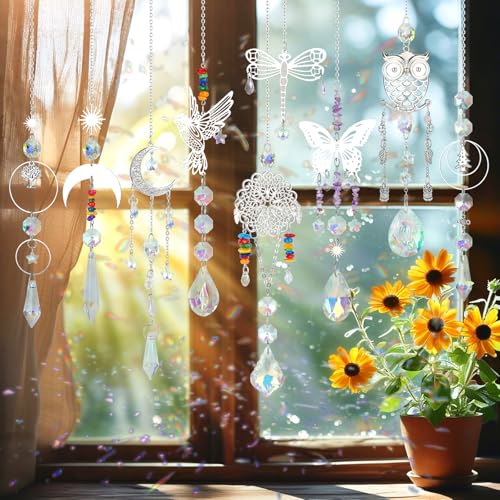 Worgree DIY Suncatcher Kit 460pcs Sun Catchers Making Supplies Art and Crafts for Adults Hanging Prism Sun Catcher with Cr...