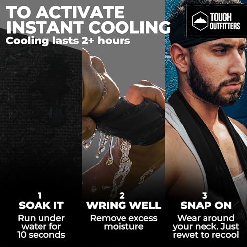 Tough Outdoors Cooling Towel - Cooling Towels for Neck & Face - Ice Wrap & Sweat Rag for Camping Gym Yoga & Sports - Worko...