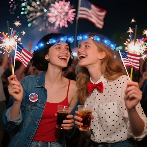 YOFOBU 24PCS LED Flower Crown,Blue Light Up Flower Headband for Women,Glow in The Dark Flower Wreath Crowns for Halloween,...