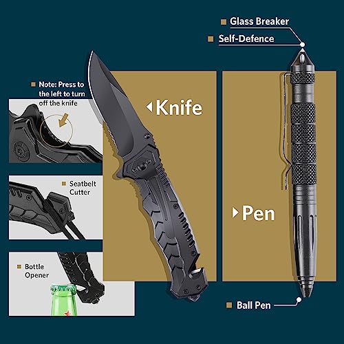 ABPIR Gifts for Christmas Survival Kits for Men Dad Husband Him, 13 in 1 Survival Gear and Equipment Tactical Tools for Ca...