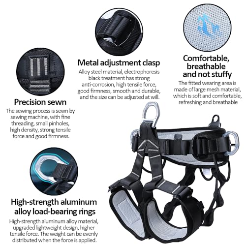 Auckyeer Tree Climbing Gear Set, Adjustable Tree Climbing Spikes Tree Climbing Tool for Tree Work