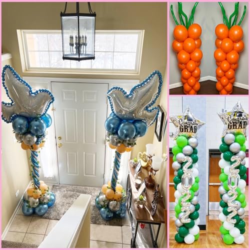 DECOJOY Balloon Column Stand Set of 2, Adjustable 7 Feet Ballon Arch Stands with Bases for Floor, Tall Baloon Tower Pillar...