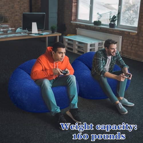 Realspring Inflatable Bean Bag Chairs Outdoor Blow up Camping Chairs Inflatable Lazy Sofa Folding Portable Bean Bag Lounge...