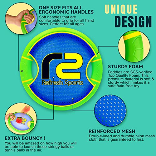 Fun Bouncy Paddle & Stringy Ball Toss & Catch Game - Easy to Use for Kids All Ages - Soft Foam Design for Safe Play Indoor...