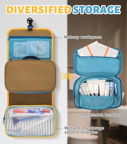 LCYPQPQ 2025 New ! Large-Capacity Foldable travel toiletry bag - Multi-Functional Detachable hanging toiletry bag, Portabl...