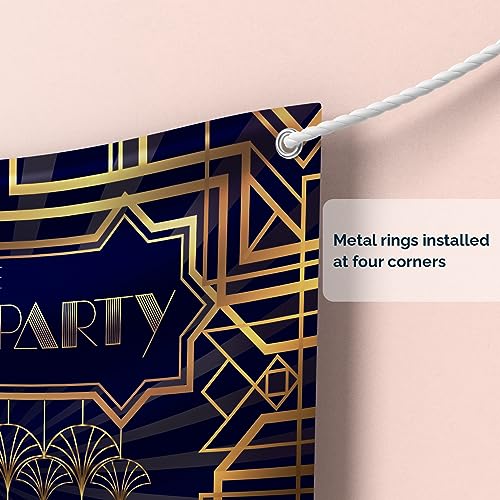 Roaring 20s Great Gatsby Decoration Kit - Includes Photography Backdrop & 10 Studio Selfie Photo Booth Props with Sticks -...