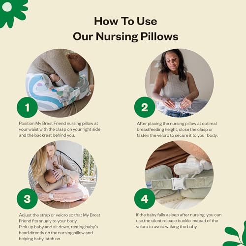 My Brest Friend Nursing Pillow - Deluxe - Enhanced Comfort w/ Slipcover - Ergonomic Breastfeeding Pillow For Ultimate Supp...