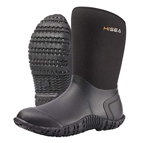 HISEA Women's Rubber Garden Boots Waterproof Insulated Yard Gardening Shoes Mid Height for Mud Working Outdoor